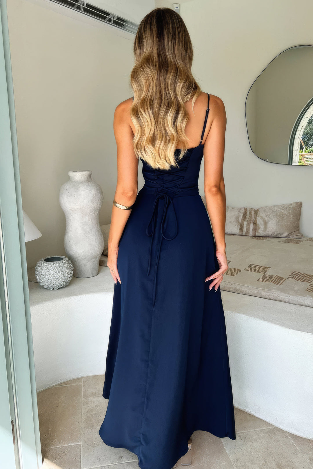 Evie | Corset Tie Front Maxi Dress