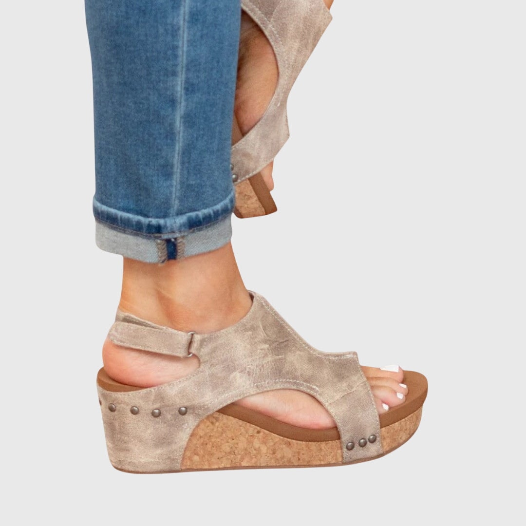 Poppy | Peep Toe Cutout Platform Wedge Sandals