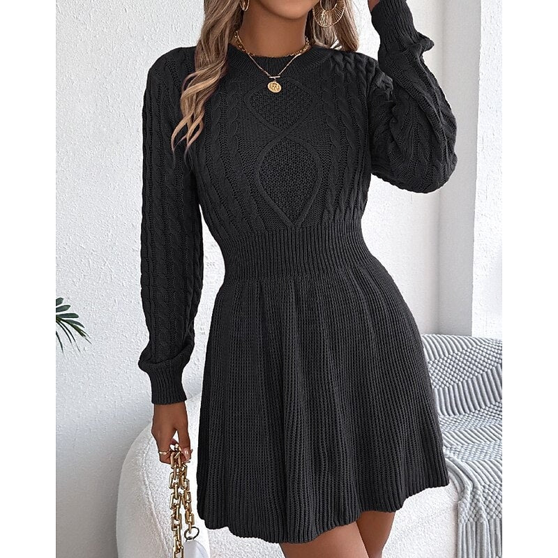 Willow | Cable Knit Christmas Party Sweater Dress