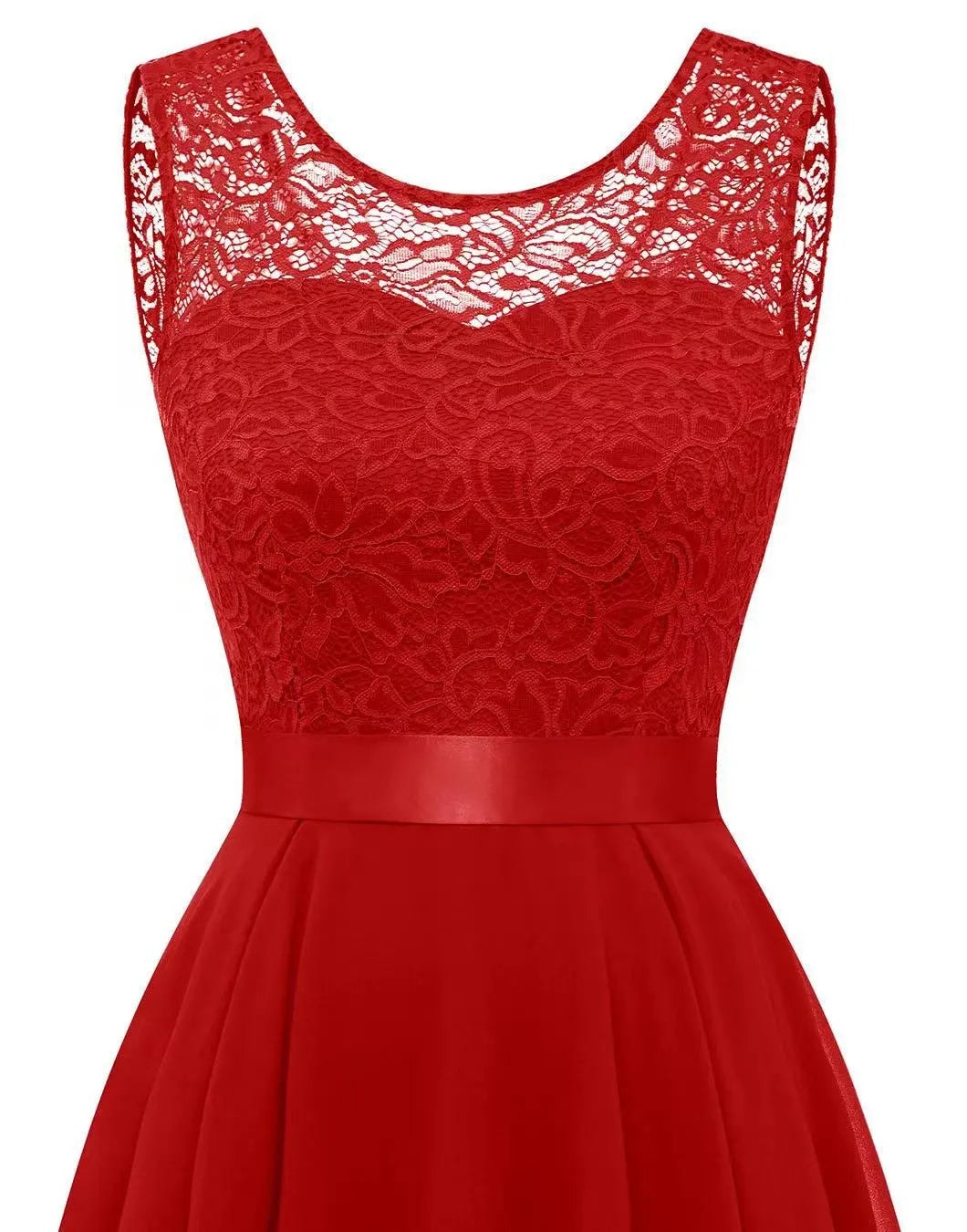 Annika | Lace High Low Sleeveless Evening Dress