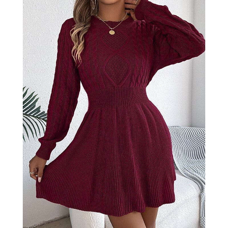 Willow | Cable Knit Christmas Party Sweater Dress