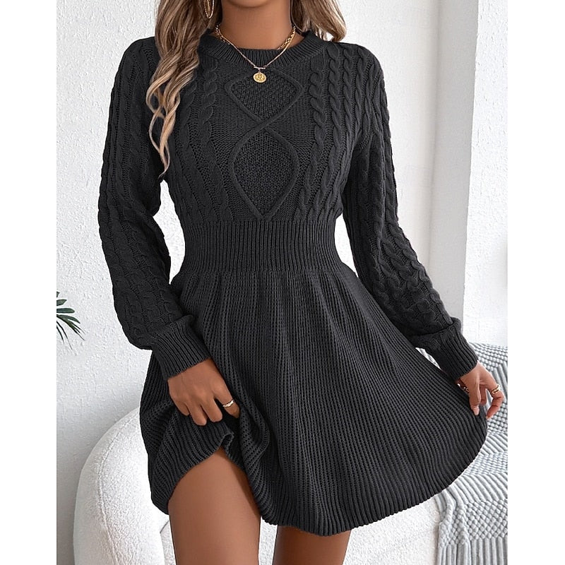 Willow | Cable Knit Christmas Party Sweater Dress