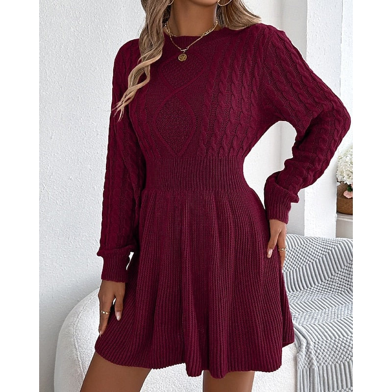Willow | Cable Knit Christmas Party Sweater Dress