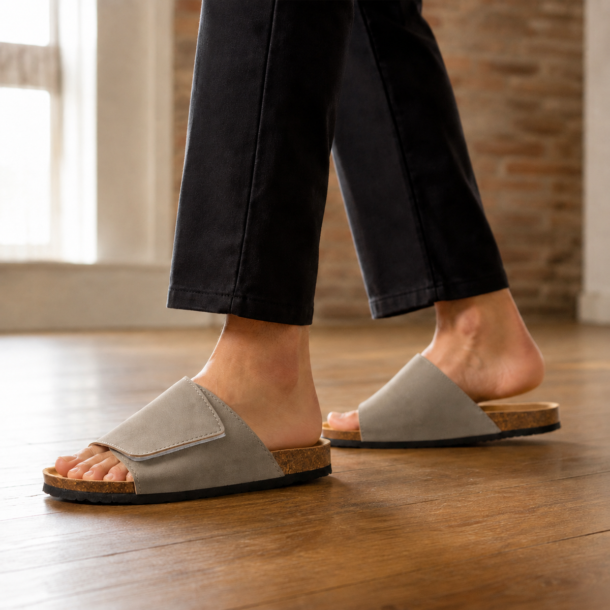 Maderno Velcro Sandals - Gray