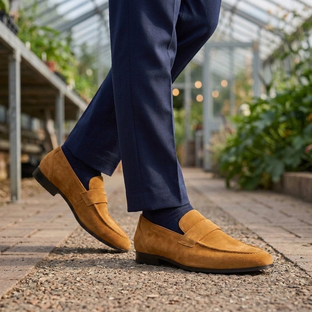 Dario Suede Penny Loafers - Brown