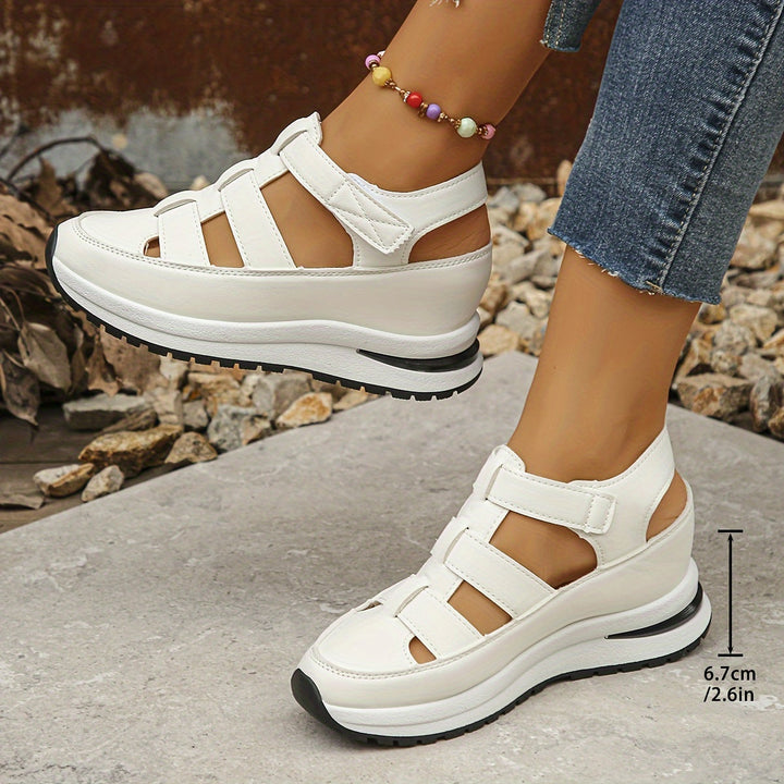 Lucy | Strappy Wedge Platform Sandals With Ankle Buckle