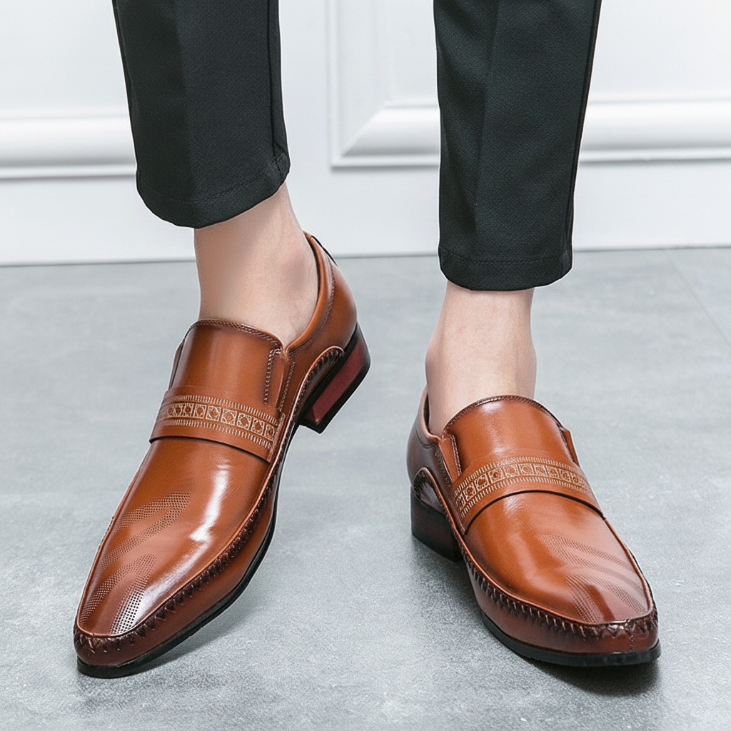 Harrison | Men's Pointed Toe Slip On Leather Loafers