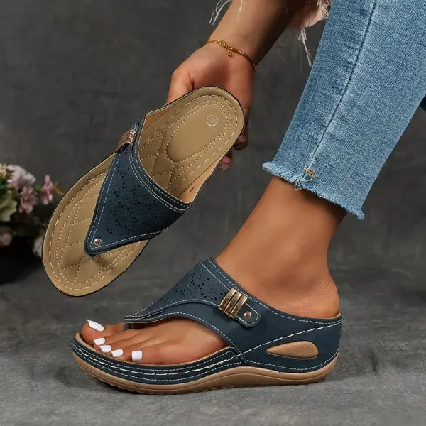Jasmine | Womens Orthopedic Wedge Sandals Toe Post Comfort