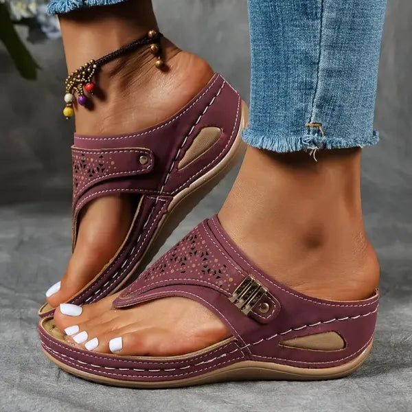 Jasmine | Womens Orthopedic Wedge Sandals Toe Post Comfort