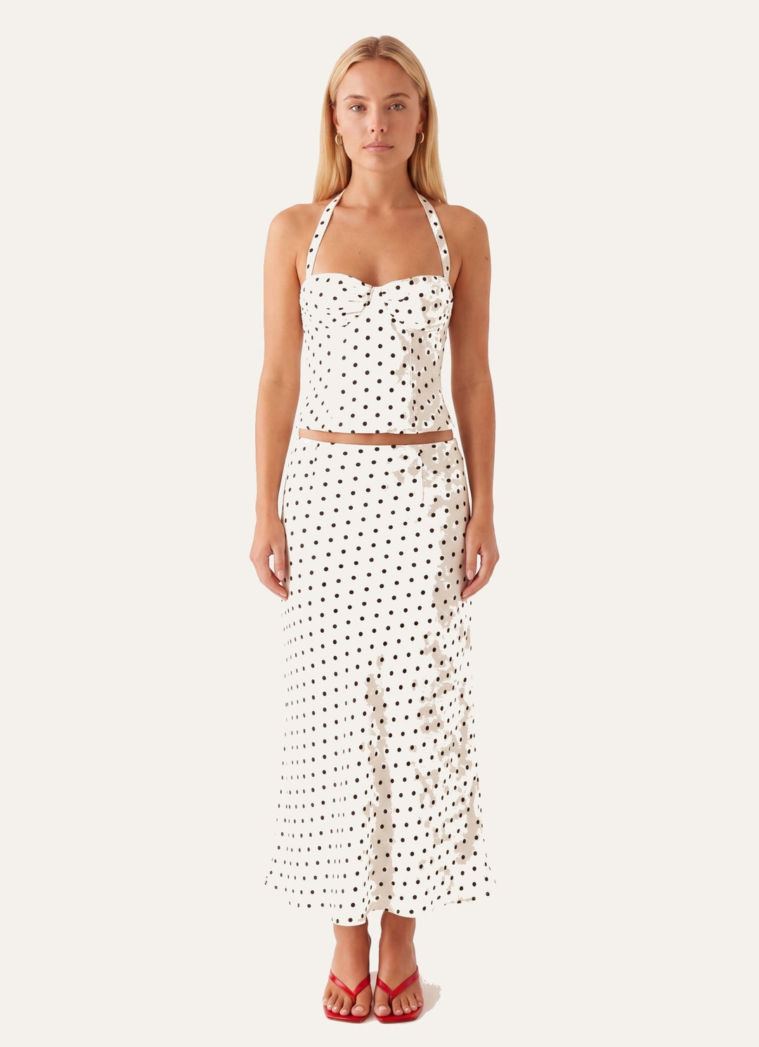Harper | Polka Dot Halter Corset Top
