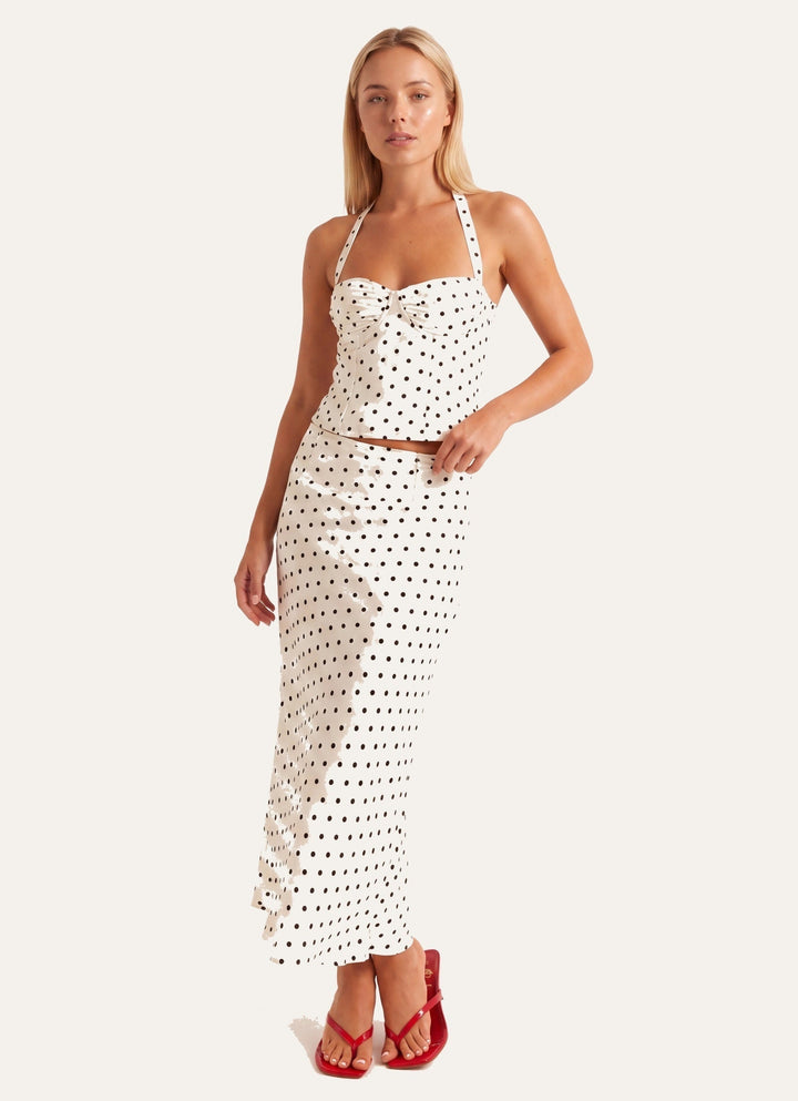 Harper | Polka Dot Halter Corset Top