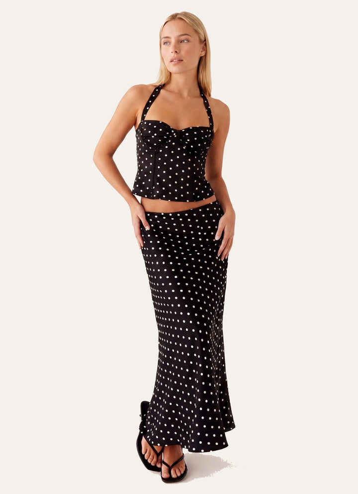 Harper | Polka Dot Halter Corset Top