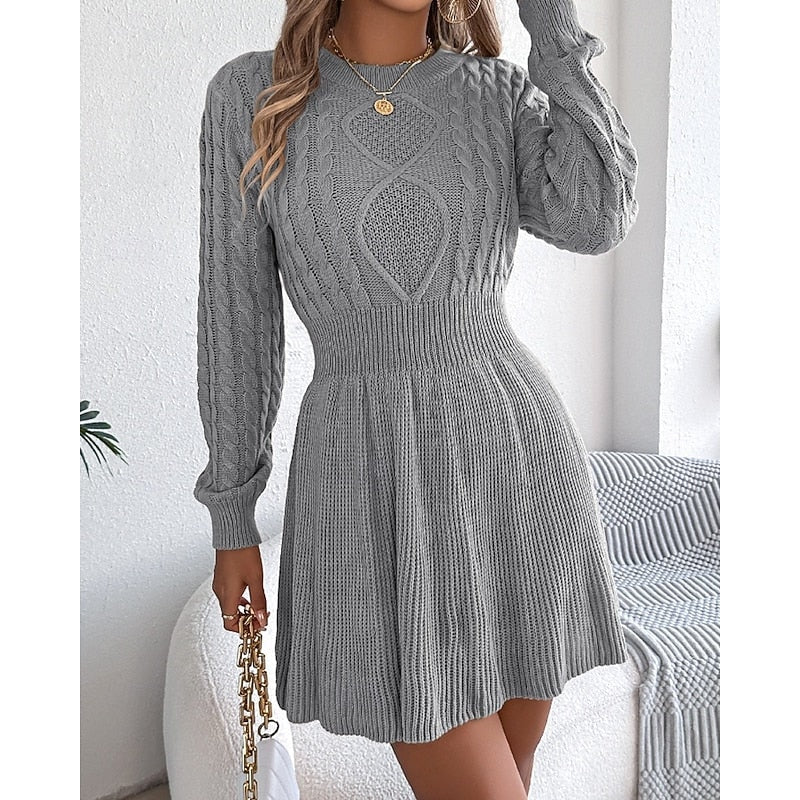 Willow | Cable Knit Christmas Party Sweater Dress