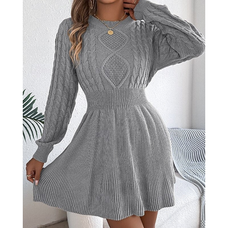 Willow | Cable Knit Christmas Party Sweater Dress