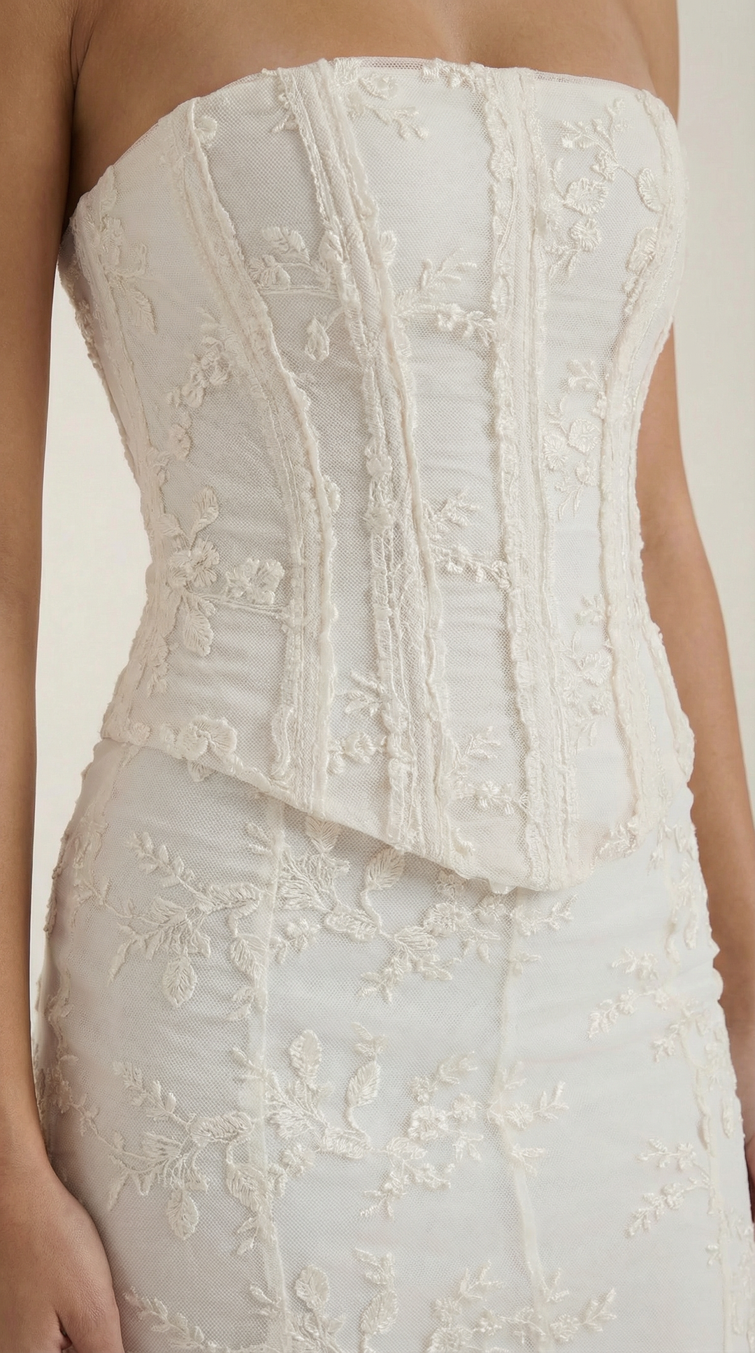 Sophia | Lace Corset Strapless Mermaid Maxi Dress