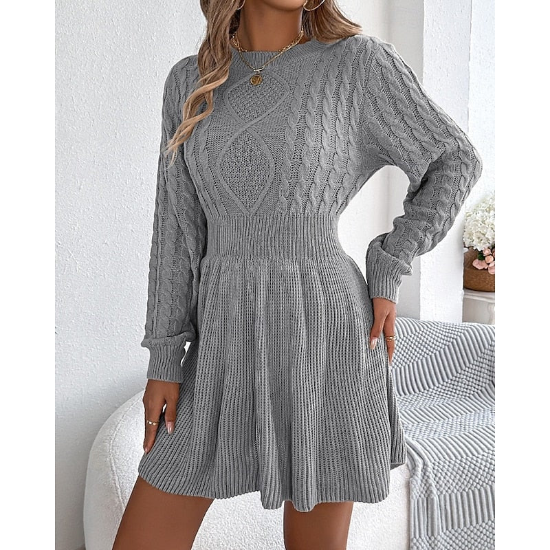 Willow | Cable Knit Christmas Party Sweater Dress