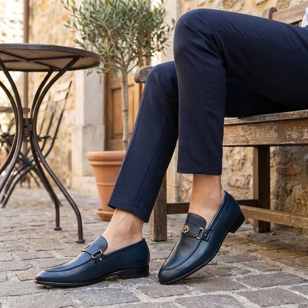 Harrison | Men's Leather Buckle Loafers Slip On Dress Shoes