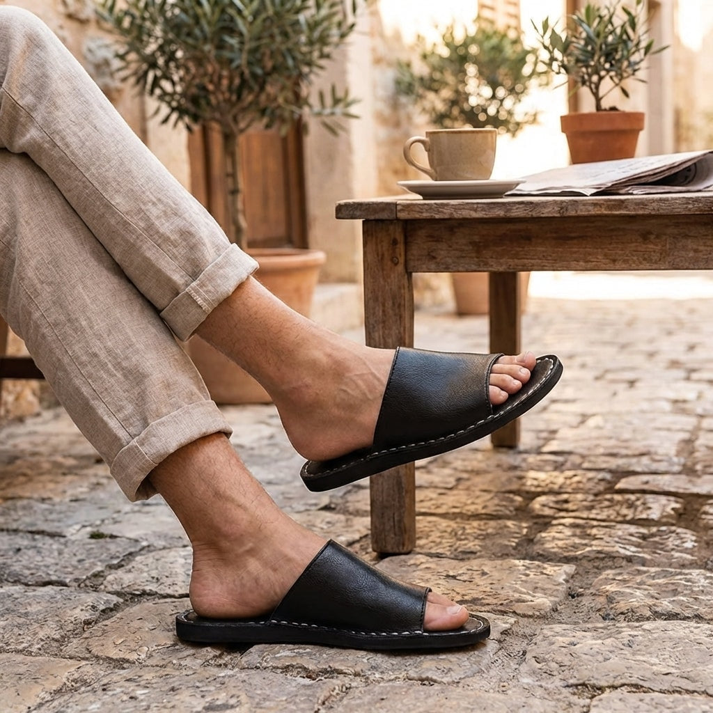 Harrison | Men's Leather Slide Sandals