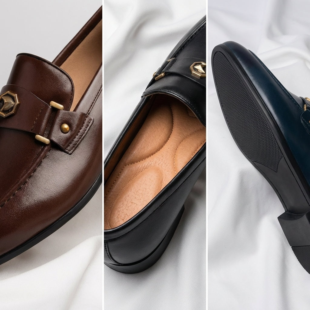 Harrison | Men's Leather Buckle Loafers Slip On Dress Shoes