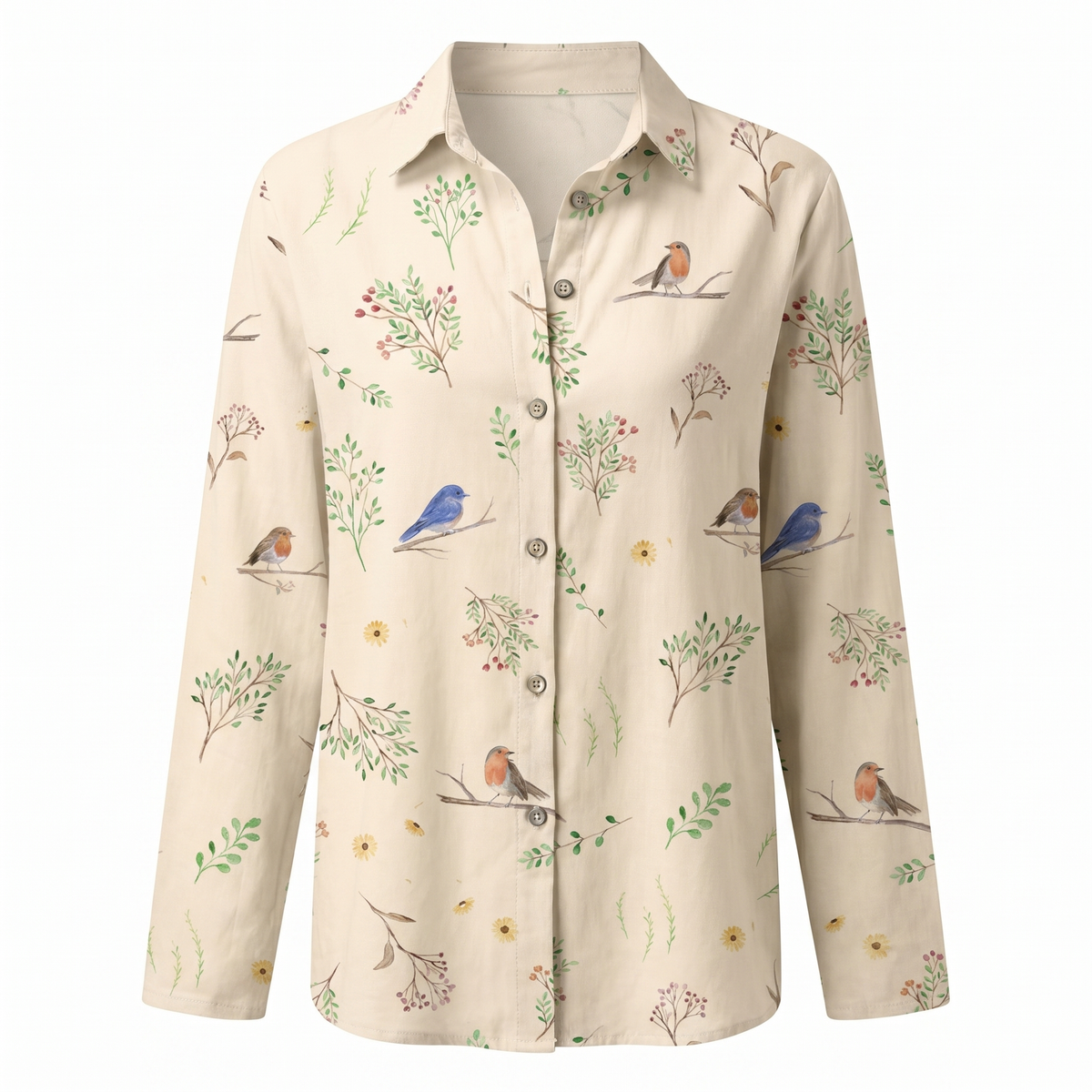 Beth | Oversized Split Neck Button-Up Blouse for Women