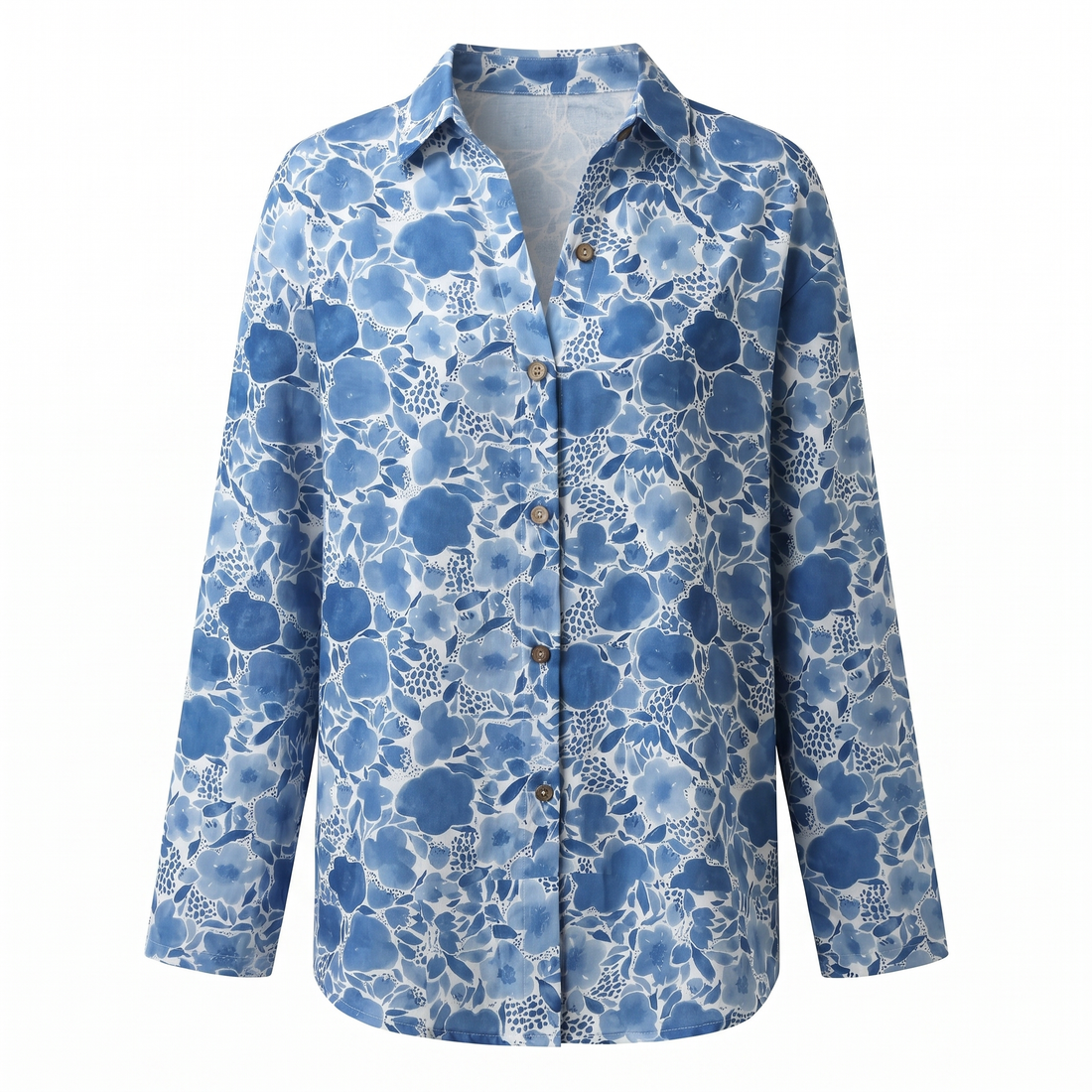 Beth | Oversized Split Neck Button-Up Blouse for Women