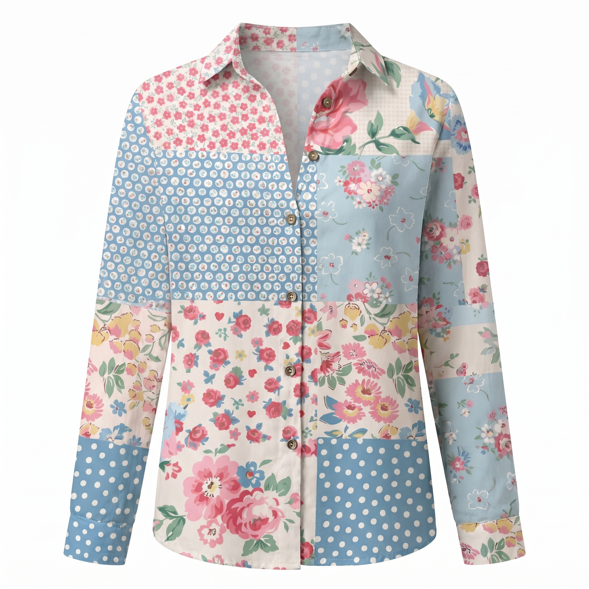 Beth | Oversized Split Neck Button-Up Blouse for Women