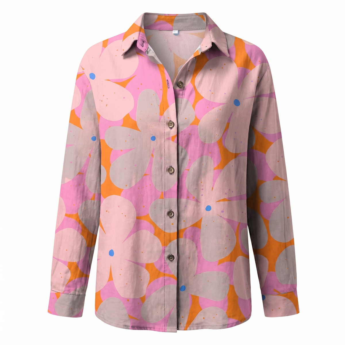 Beth | Oversized Split Neck Button-Up Blouse for Women