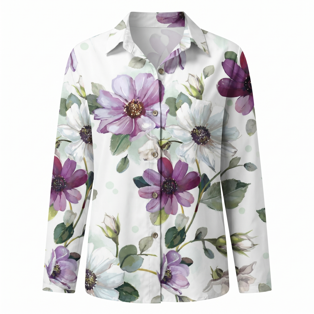 Beth | Oversized Split Neck Button-Up Blouse for Women