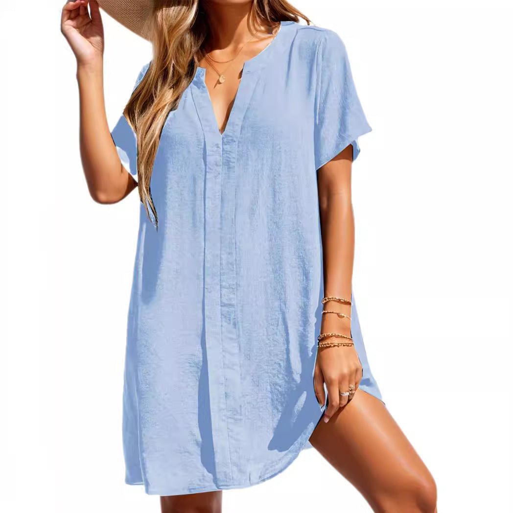 Jessica | V Neck Mini Shift Dress